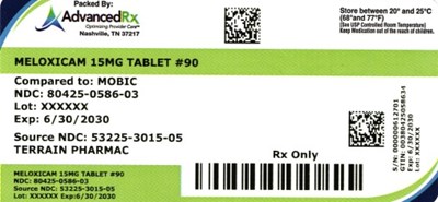 Meloxicam 15mg #90 (Meloxicam 15mg 80425 0586 03)